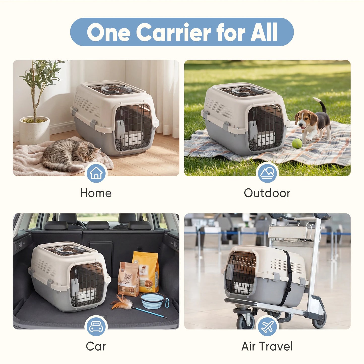 JHK Pet Carrier for Small Dogs Cats Front Top Load