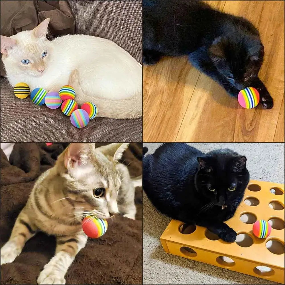 12 Pack Cat Soccer Balls - Soft, Quiet, Interactive Toys for Kitten, Dog, Puppy - Indoor Activity Play, Chase, Training, Chewing