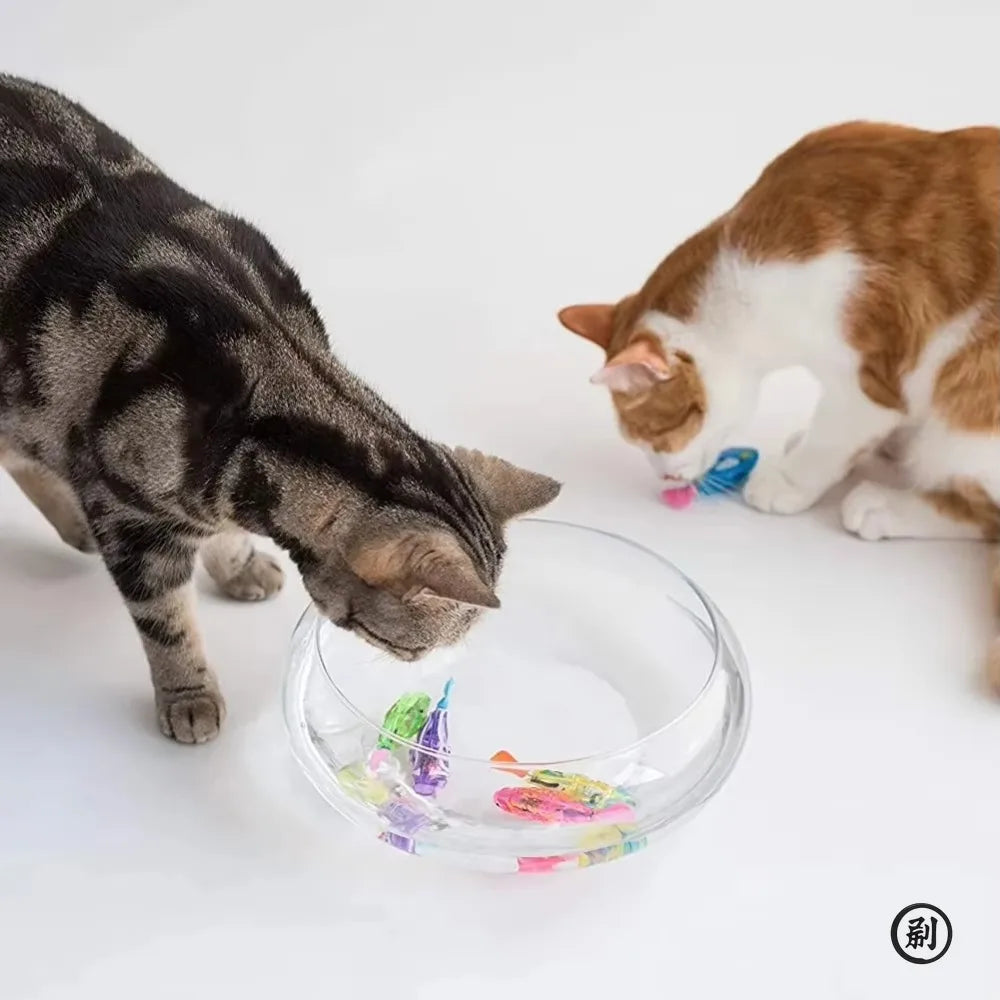 Cat Toy LED Inductive Interactive Swimming Robot Fish Toys Glowing Electric Fishs Stimulate Kitten Hunting Instinct Pet Products