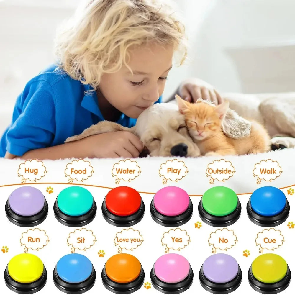 Dog Communication Buttons Voice Recording For Training 8 Pack 30 Second Playback