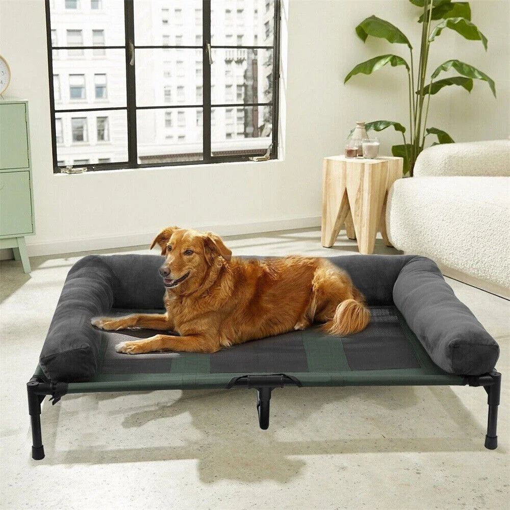BORWART CN Outdoor Raised Dog Bed With Cooling Breathable Mat