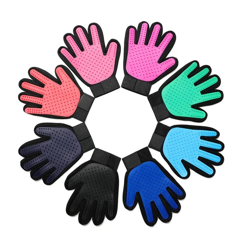 Pet Silicone Grooming Gloves Hair Remover for Cats and Dogs