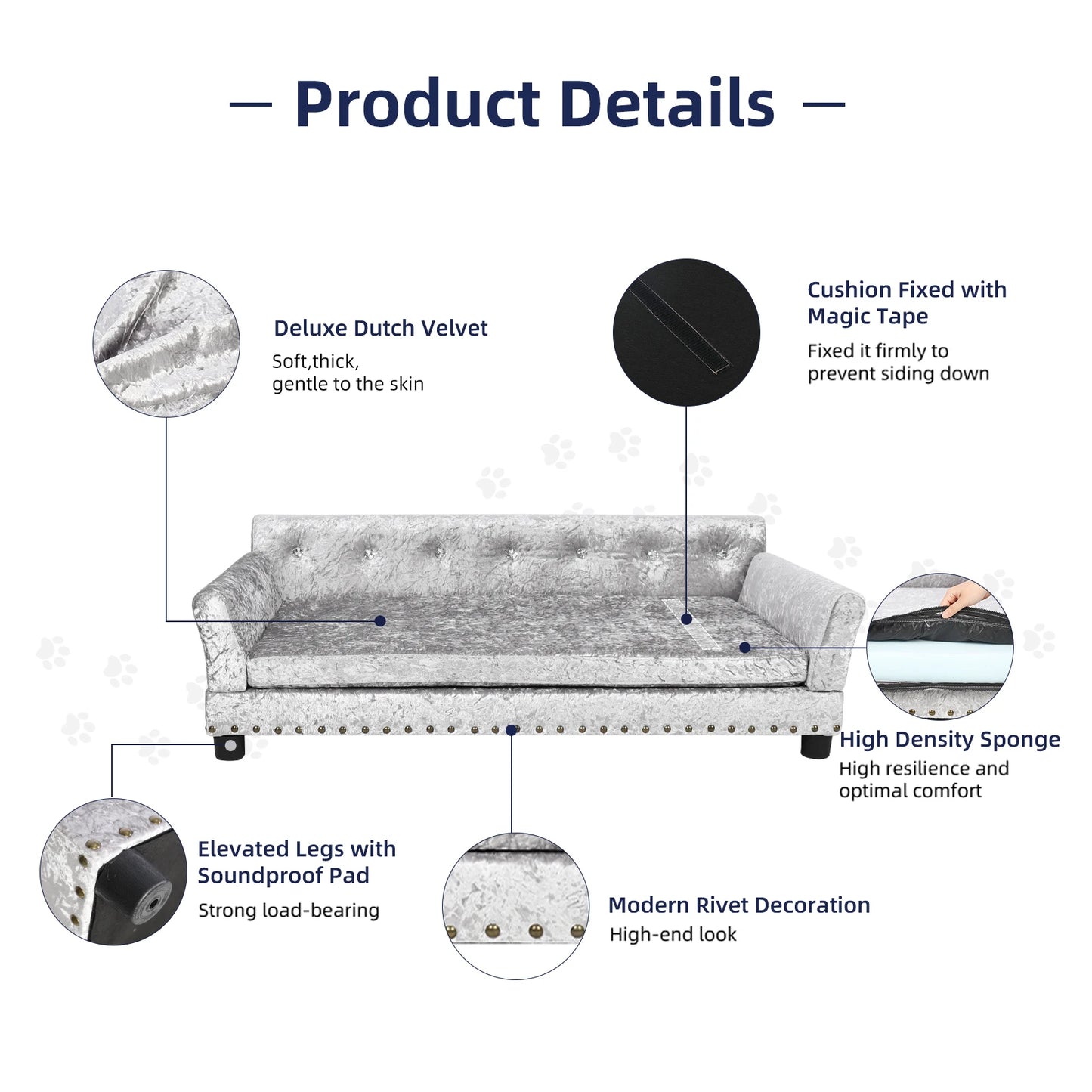 BINGOPAW Dog Sofa Bed Elevated Lounge Removable Cushion