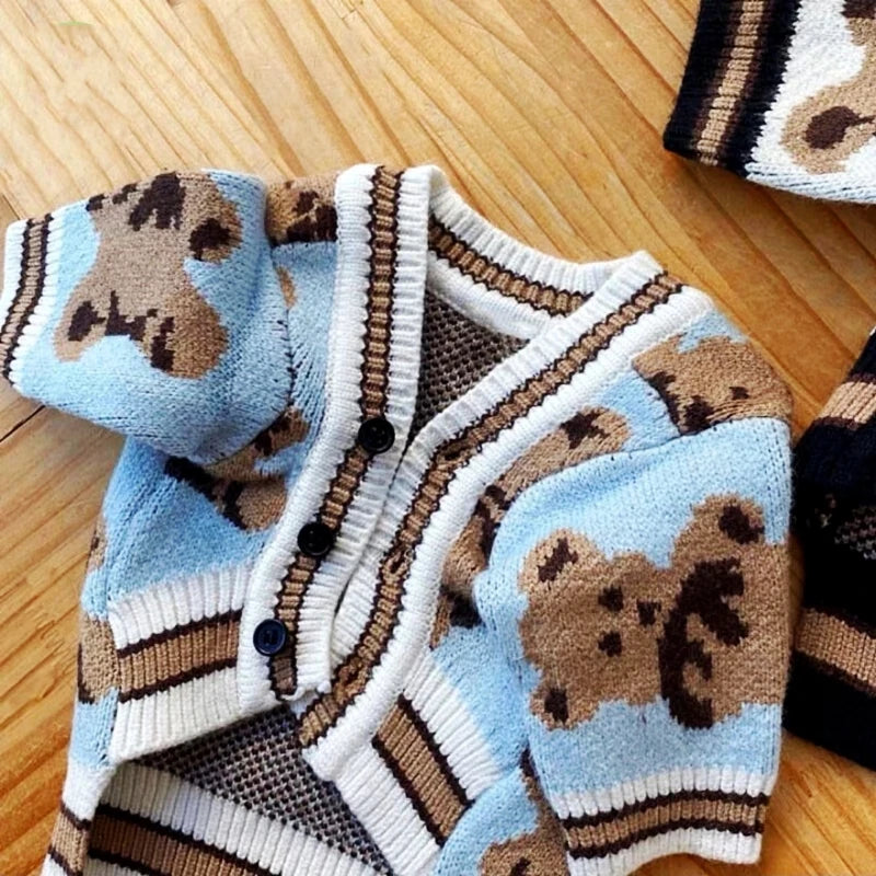 Doggyzstyle Striped Cotton Cardigan Sweater For Dogs
