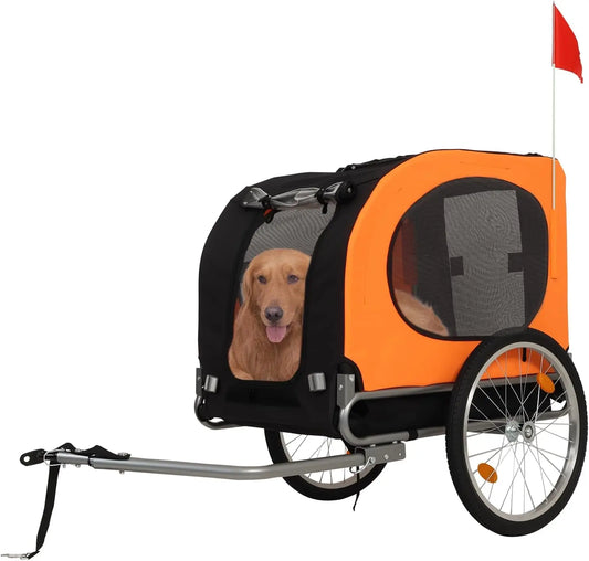 Twister.ck Large Foldable Bike Dog Trailer With Quick Release Wheels