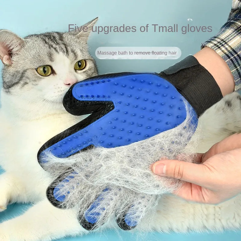 Pet Silicone Grooming Gloves Hair Remover for Cats and Dogs