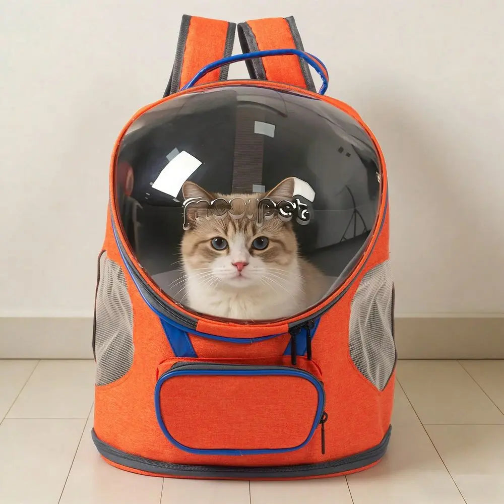 Backpack Carrier, Foldable, Breathable Transparent, Suitable For Cats And Dogs, Portable Travel Bag With Zipper, Essential Pet