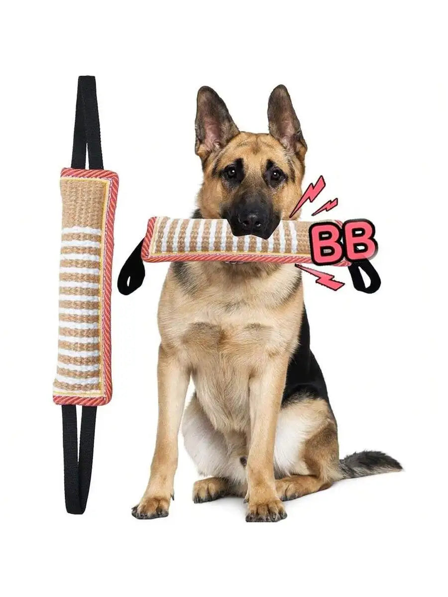Durable Dog Tug Toy Squeaky With Two Handles For Training