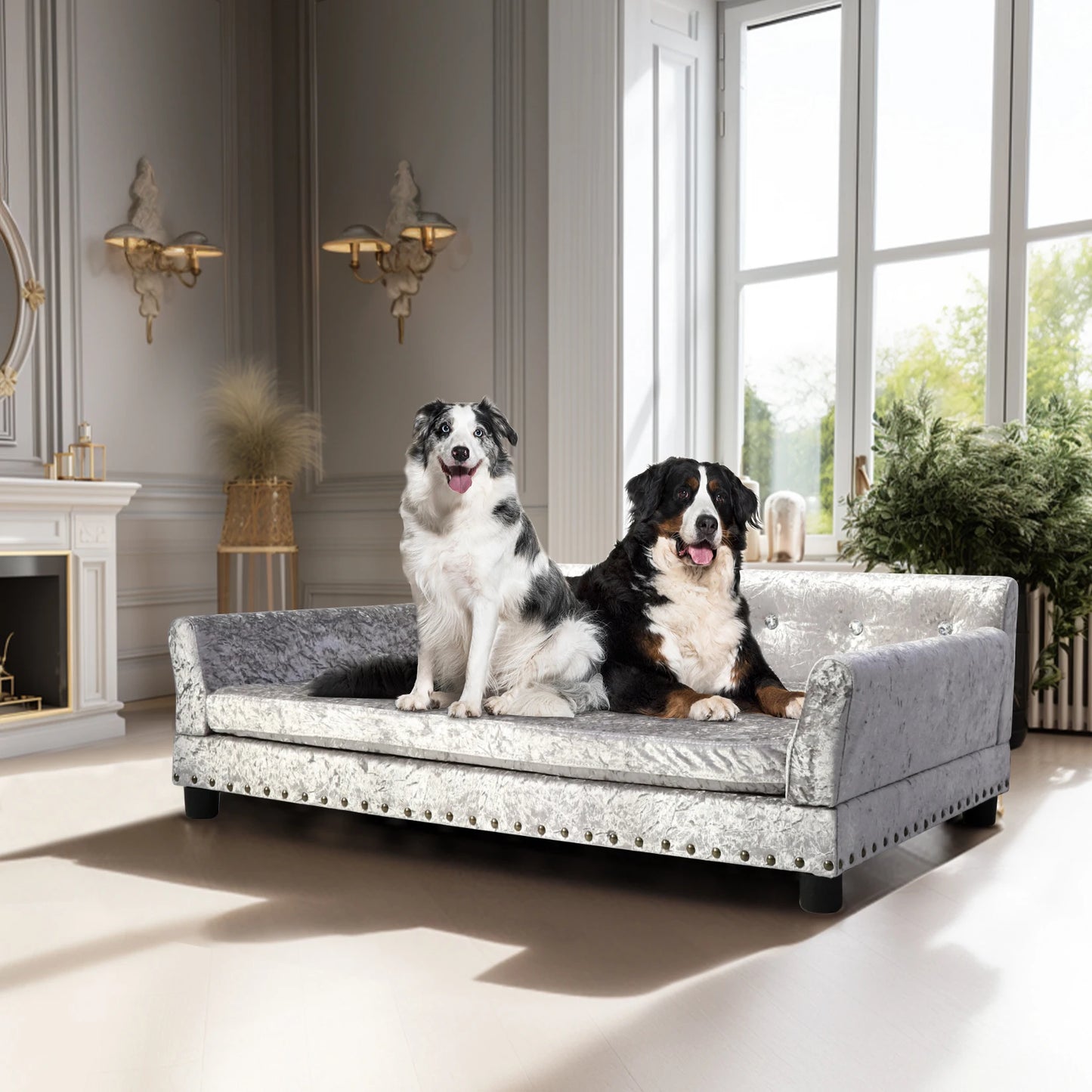 BORWART Heavy Duty Raised Pet Sofa Bed Cushioned Dog Cat Lounge