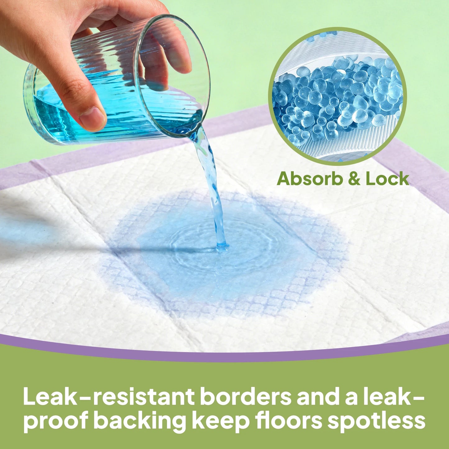 Lavender Scented Pet Underpads Odor Neutralizing Leakproof Training Pads