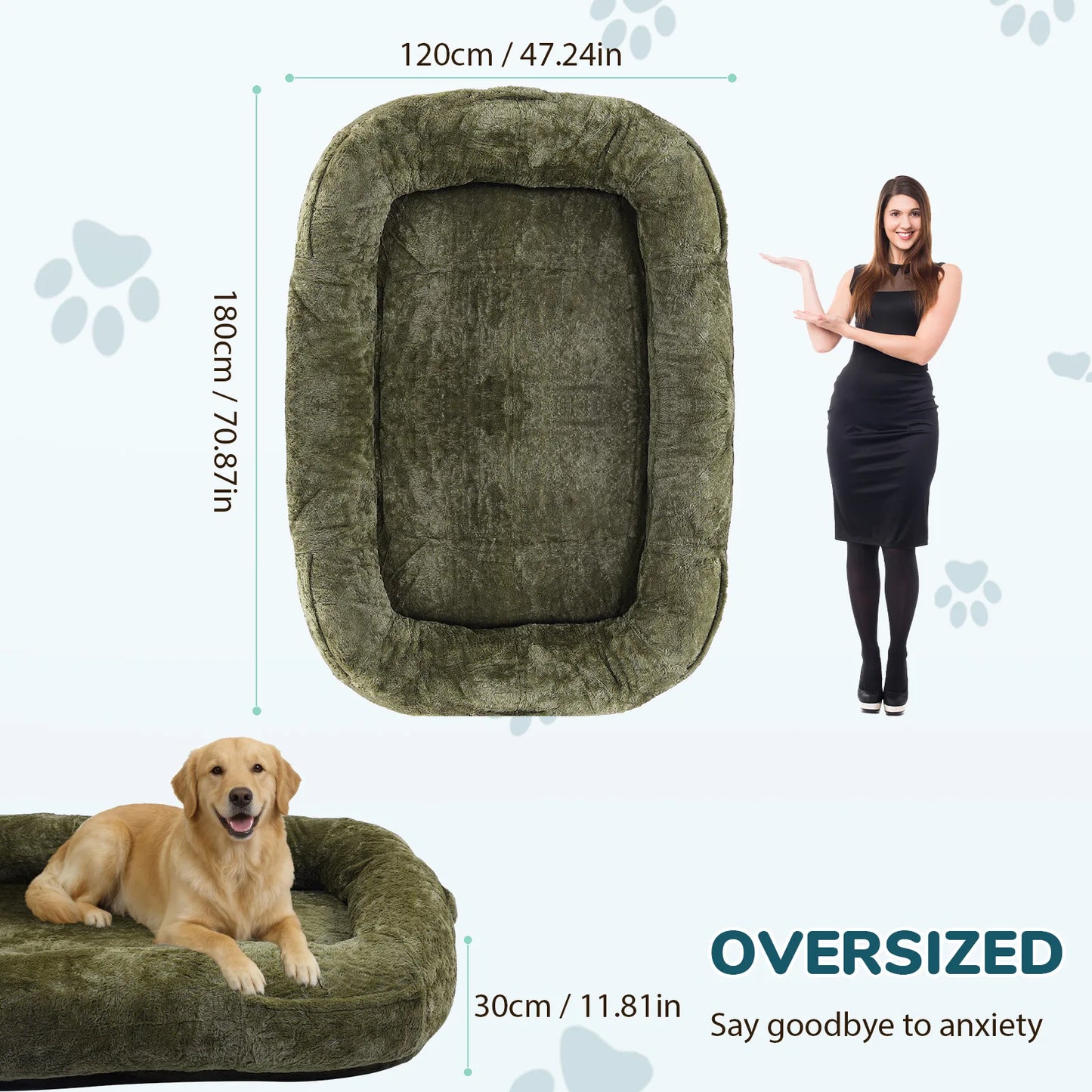 Extra Large Washable Human Dog Bed With Soft Blanket