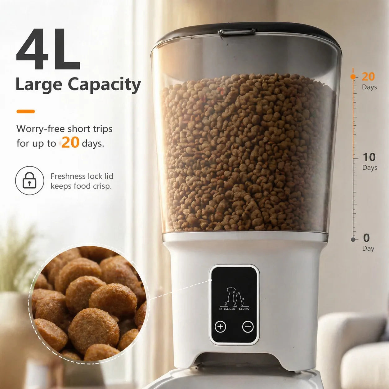 Smart Automatic Cat Feeder App Control Timed Feeding Anti Clogging