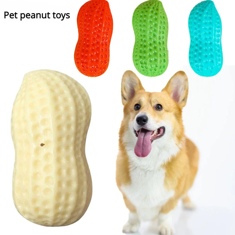 Pet Peanut Toy TPR Chew Toy For Dogs Interactive Squeak