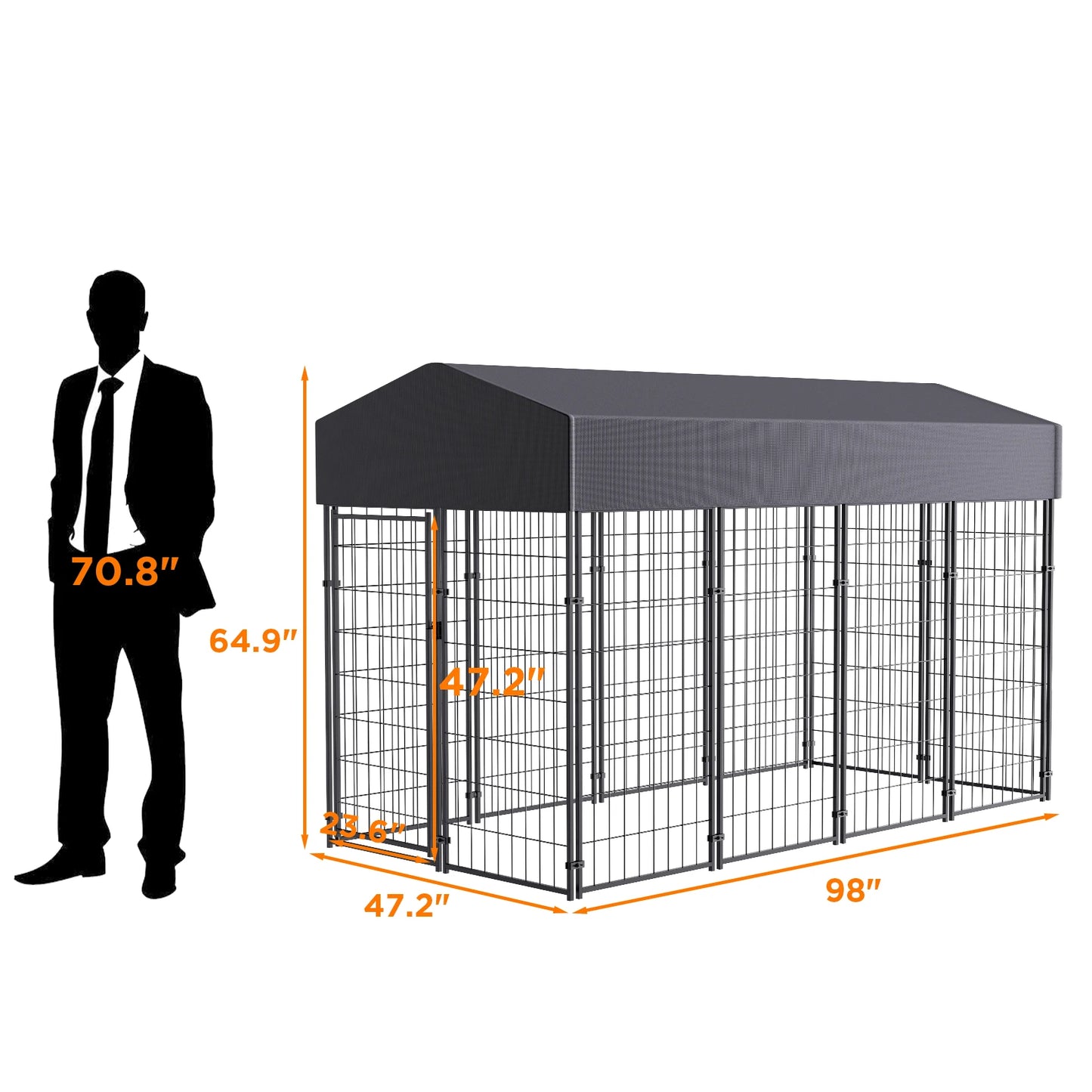 BINGOPAW Heavy Duty Welded Wire Dog Kennel Outdoor Crate