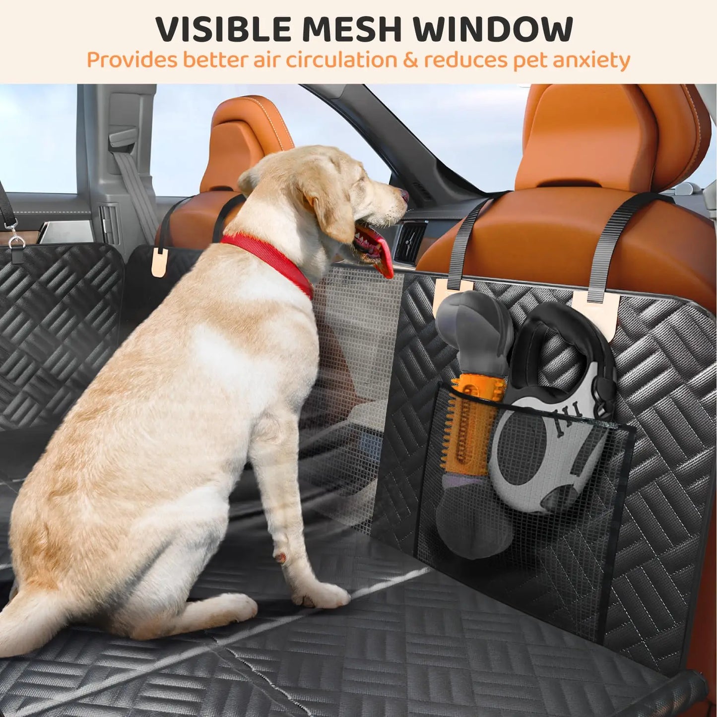 NONECN Car Rear Seat Dog Hammock Cover with Hard Bottom Extender