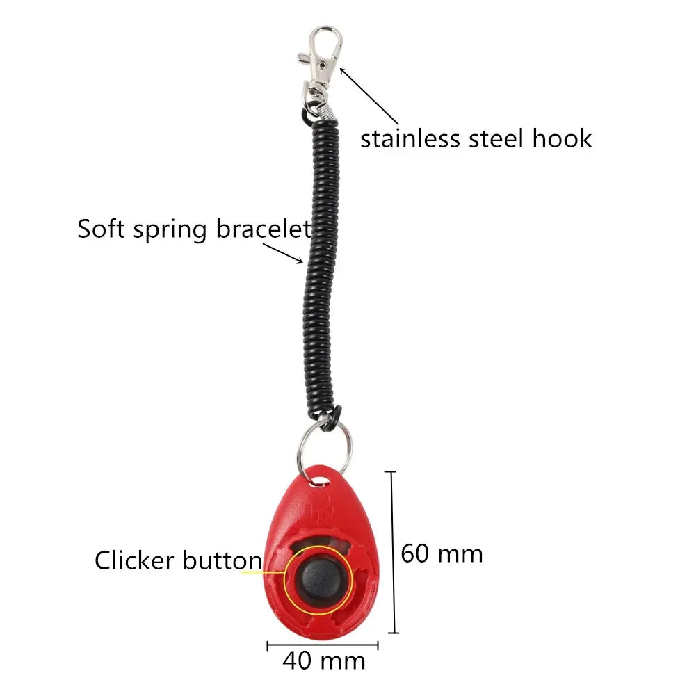 2 In 1 Dog Training Clicker With Adjustable Wrist Strap