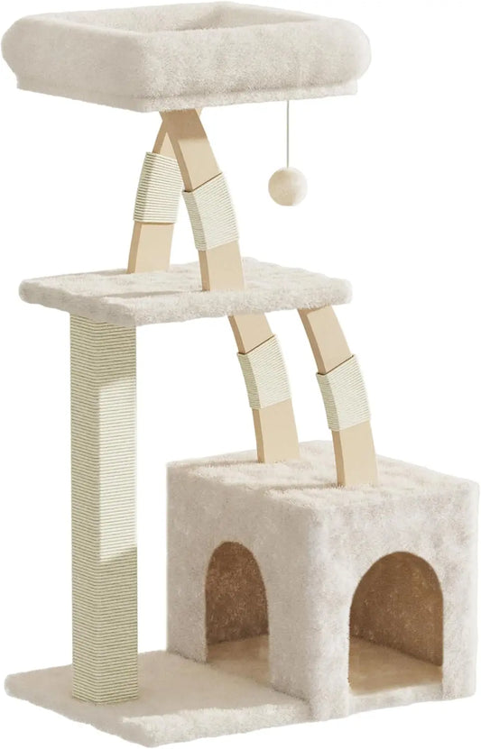 Cat Tree for Indoor Cats,40 Inches Cat Tower with Cozy Condo, Scratching Posts, Multi-Level Activity