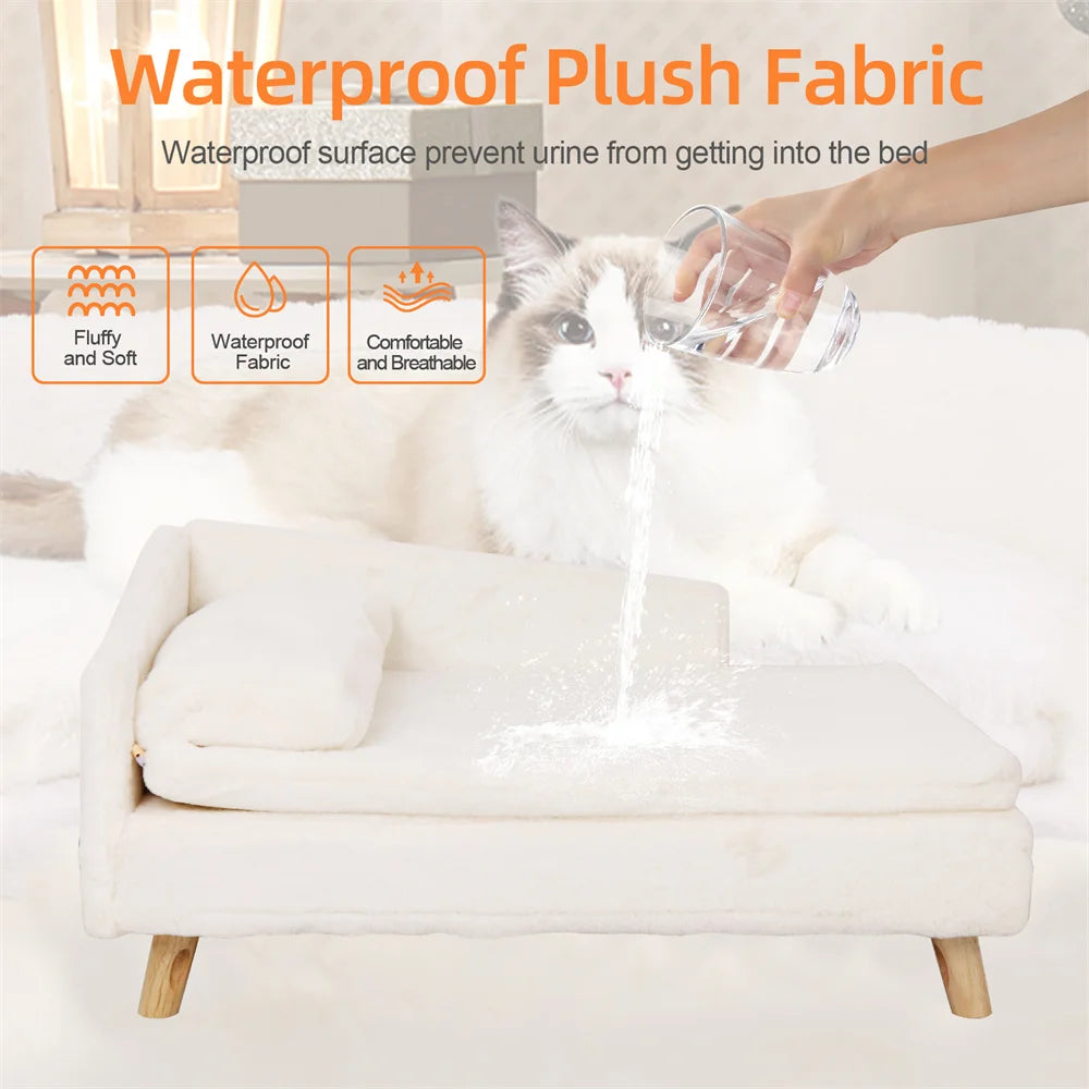 Borwart CN Luxury Elevated Dog Sofa Bed With Backrest