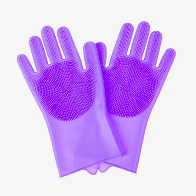 Silicone Pet Bath Gloves for Dogs Scrubbing and Drying