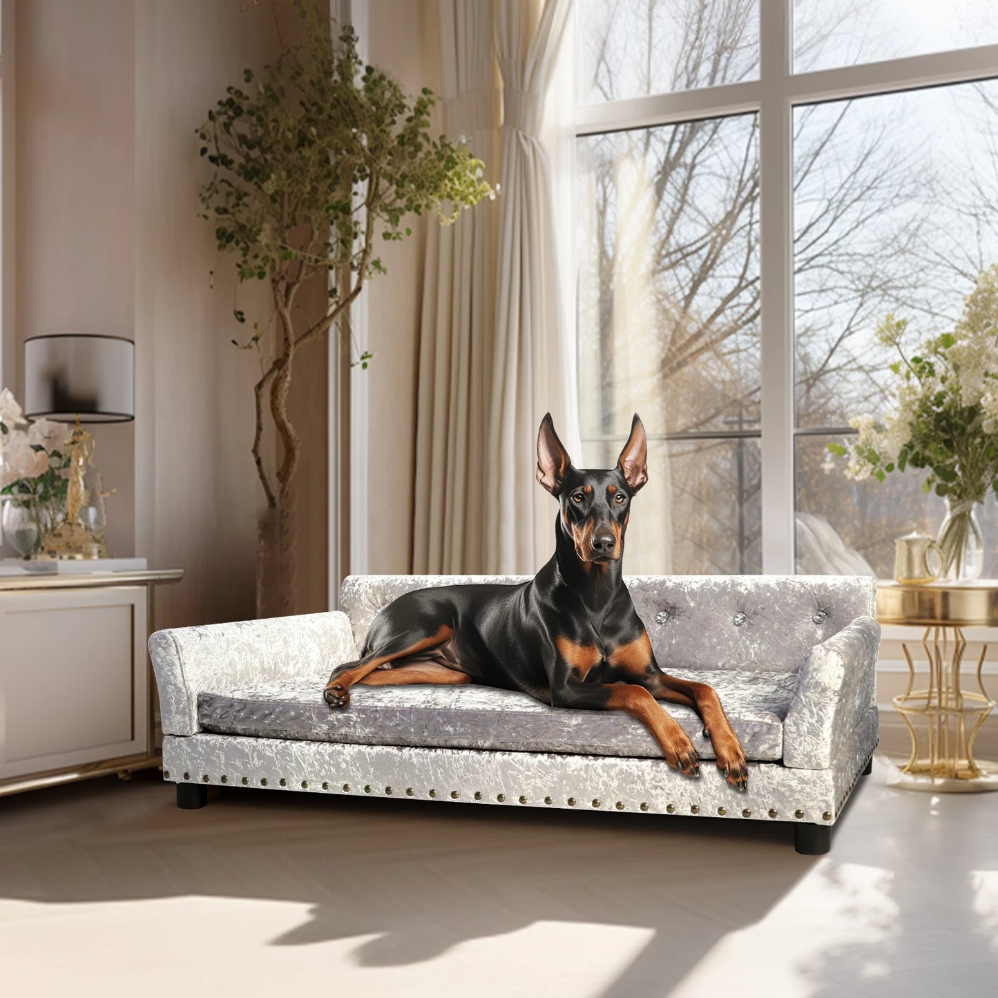 BINGOPAW Dog Sofa Bed Elevated Lounge Removable Cushion