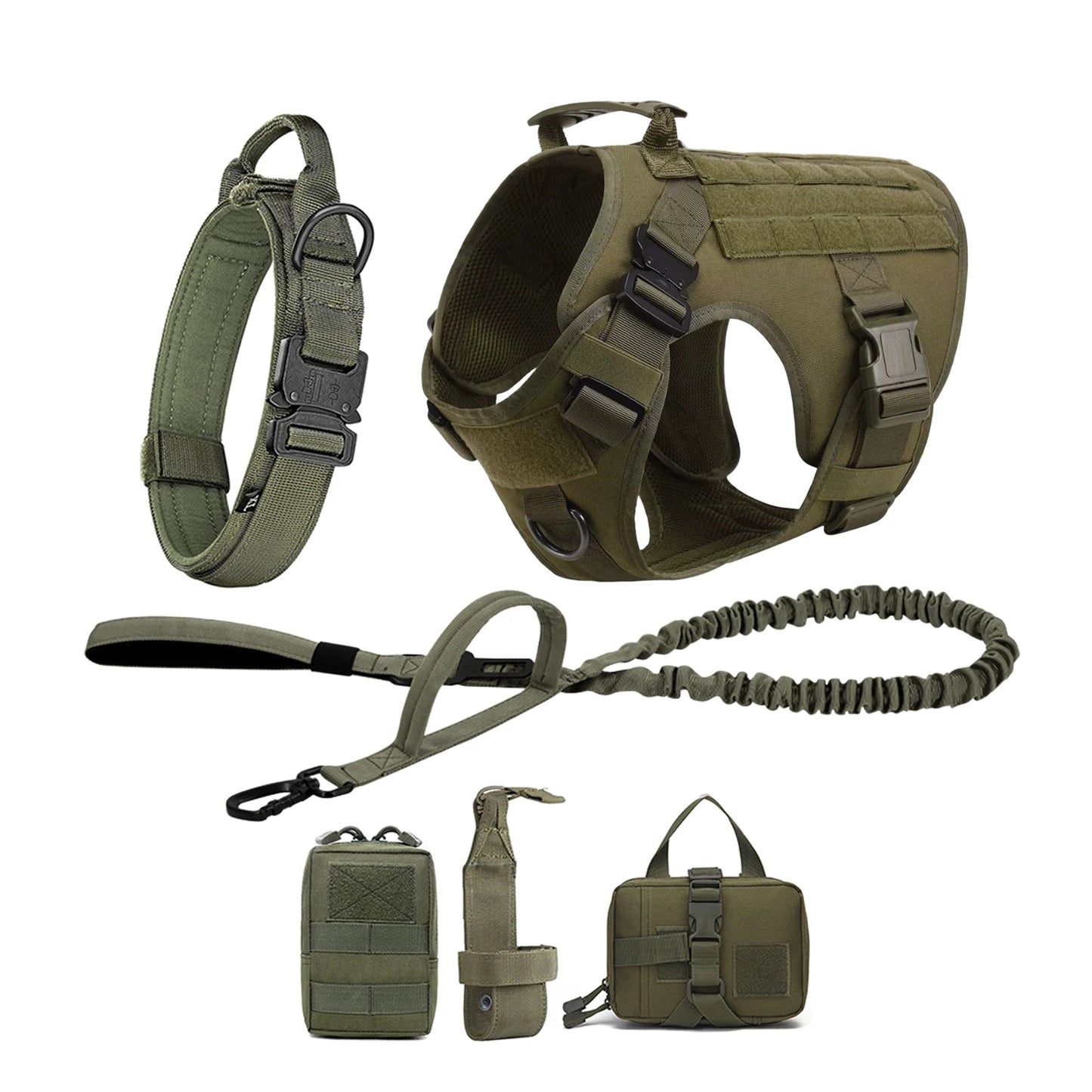 Military Dog Harness Collar Leash Molle Pouches For Medium Large Dogs Pet German Shepherd Training Walking Vest Dog Harnesses