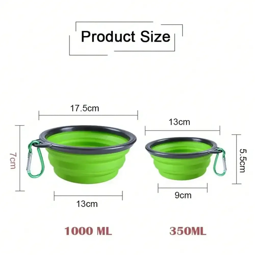 Portable Silicone Folding Pet Feeder Bowl Outdoor Travel Water Food