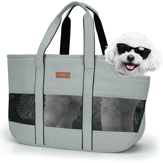 Dog Purse Carrier for Small Dogs, Cats - Dog Carrier Purse with Secure Harness Clip, Dog Tote Bag Carrier, Large Space, Breathab