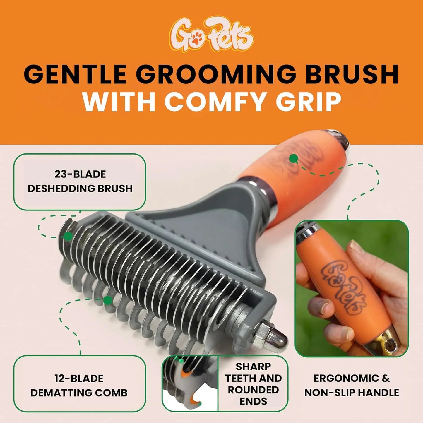 Two In One Dog And Cat Dematting Comb Deshedding Brush