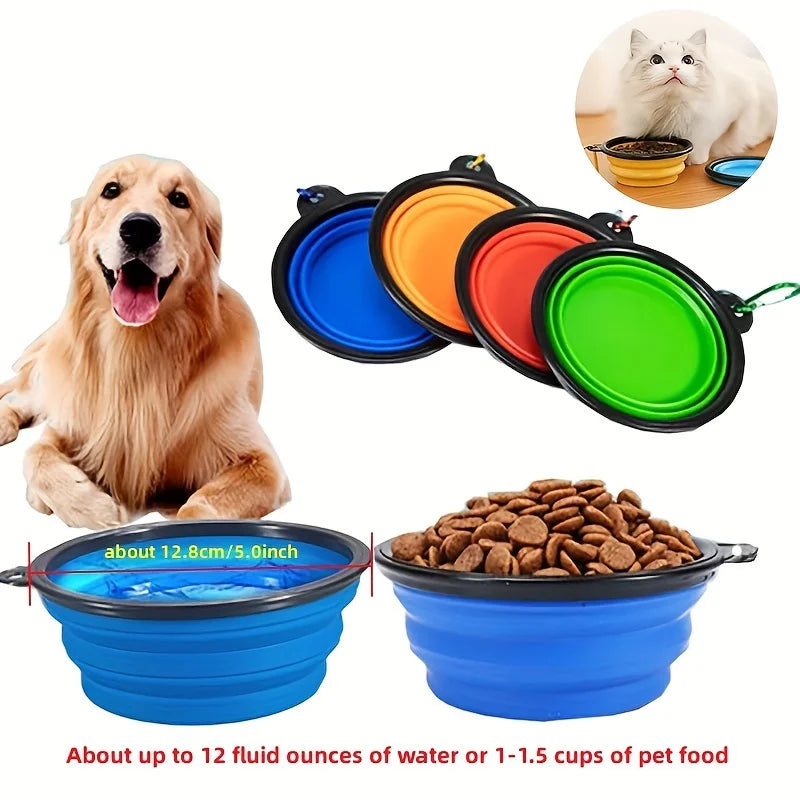 Portable Collapsible Pet Food Bowl TPR Silicone For Travel