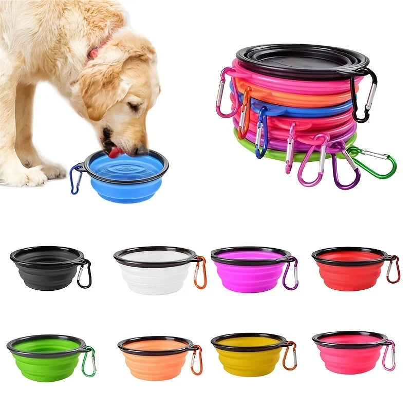 Portable Collapsible Pet Food Bowl TPR Silicone For Travel