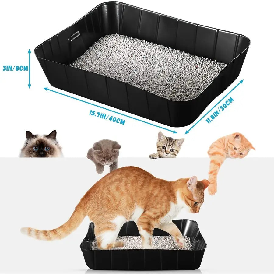 Pieces Disposable Litter Boxes for Cats Small Kitty Litter Box Litter Tray for Pets Plastic Litter Boxes for Indoor Cats Kitten