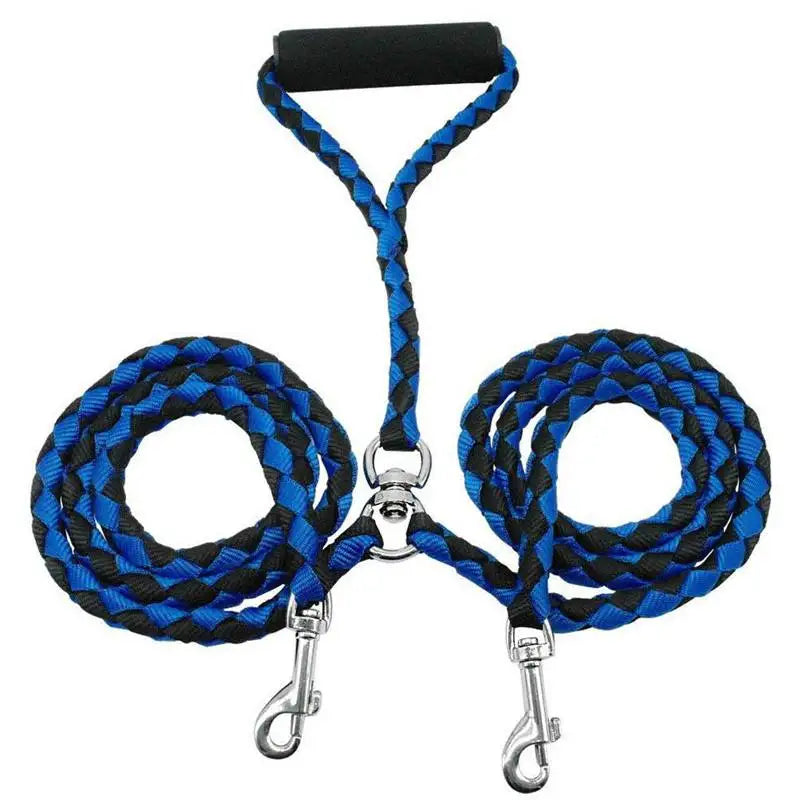 Double Pet Leash For Two Dogs Durable Anti Tangle Walking