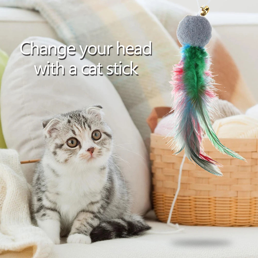 Alloet Cat Feather Teaser Bell Refills for Indoor Cats