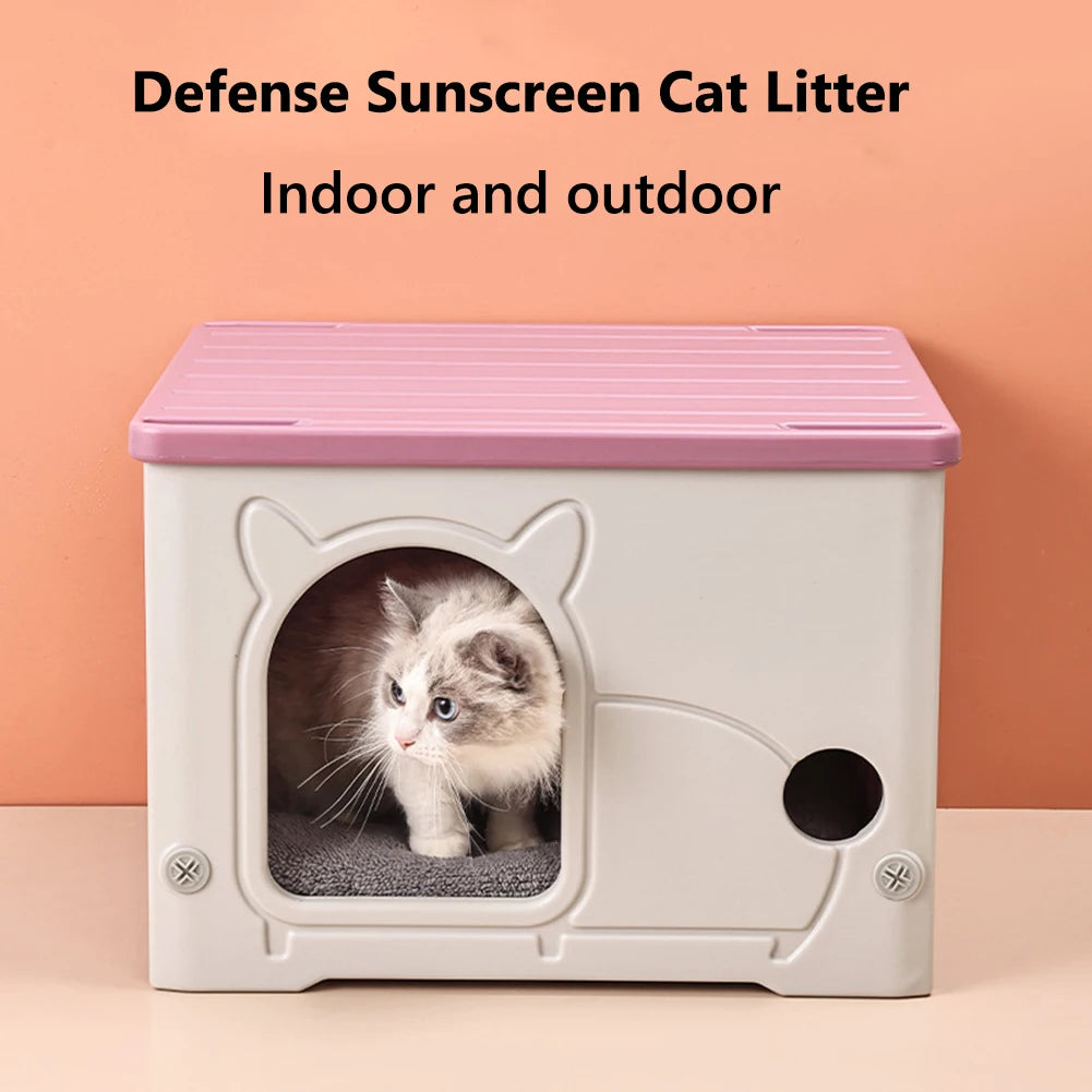 AlloetCN Outdoor Cat House Waterproof Cozy Shelter For Small Pets