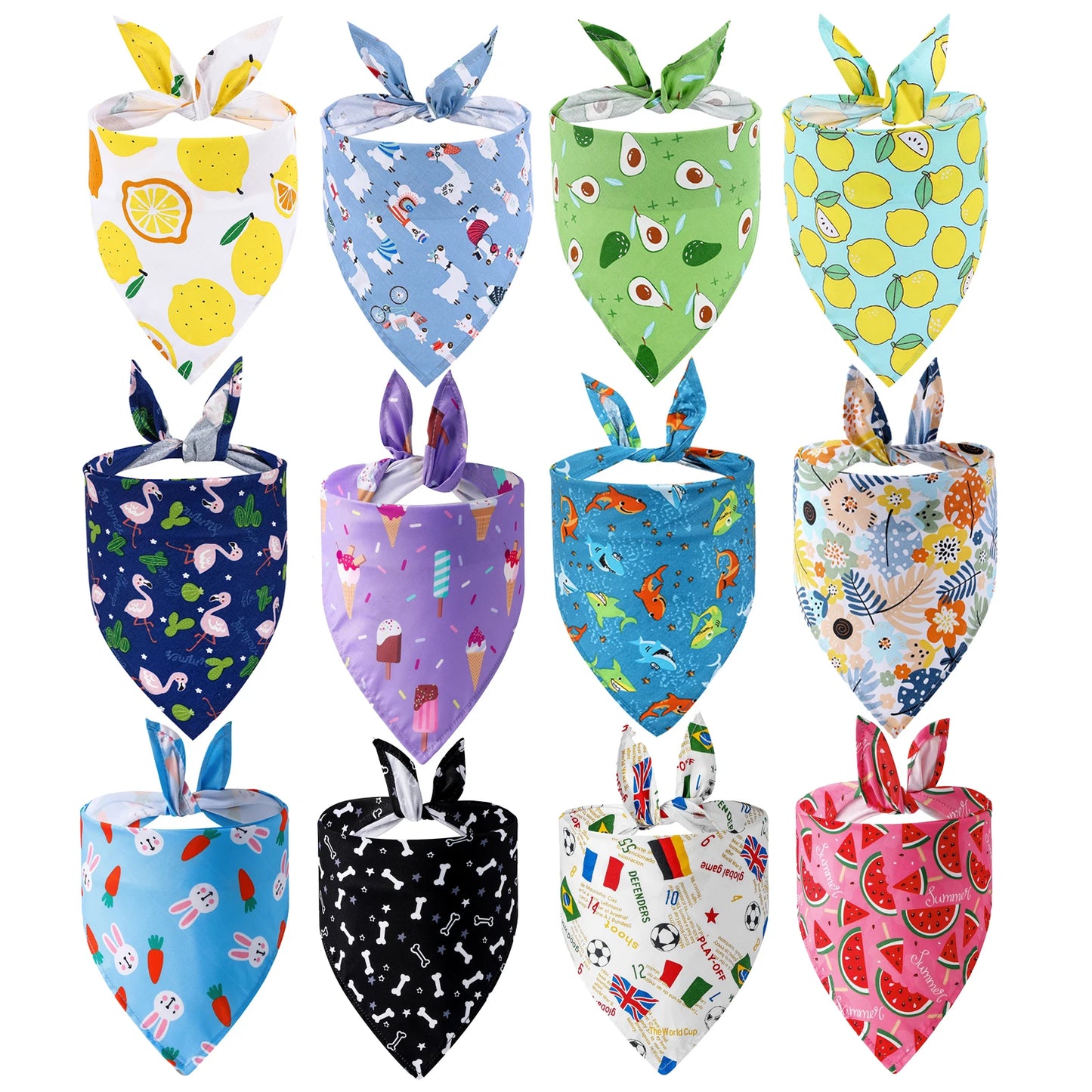 Soft Washable Fruit Floral Dog Bandana For Pets