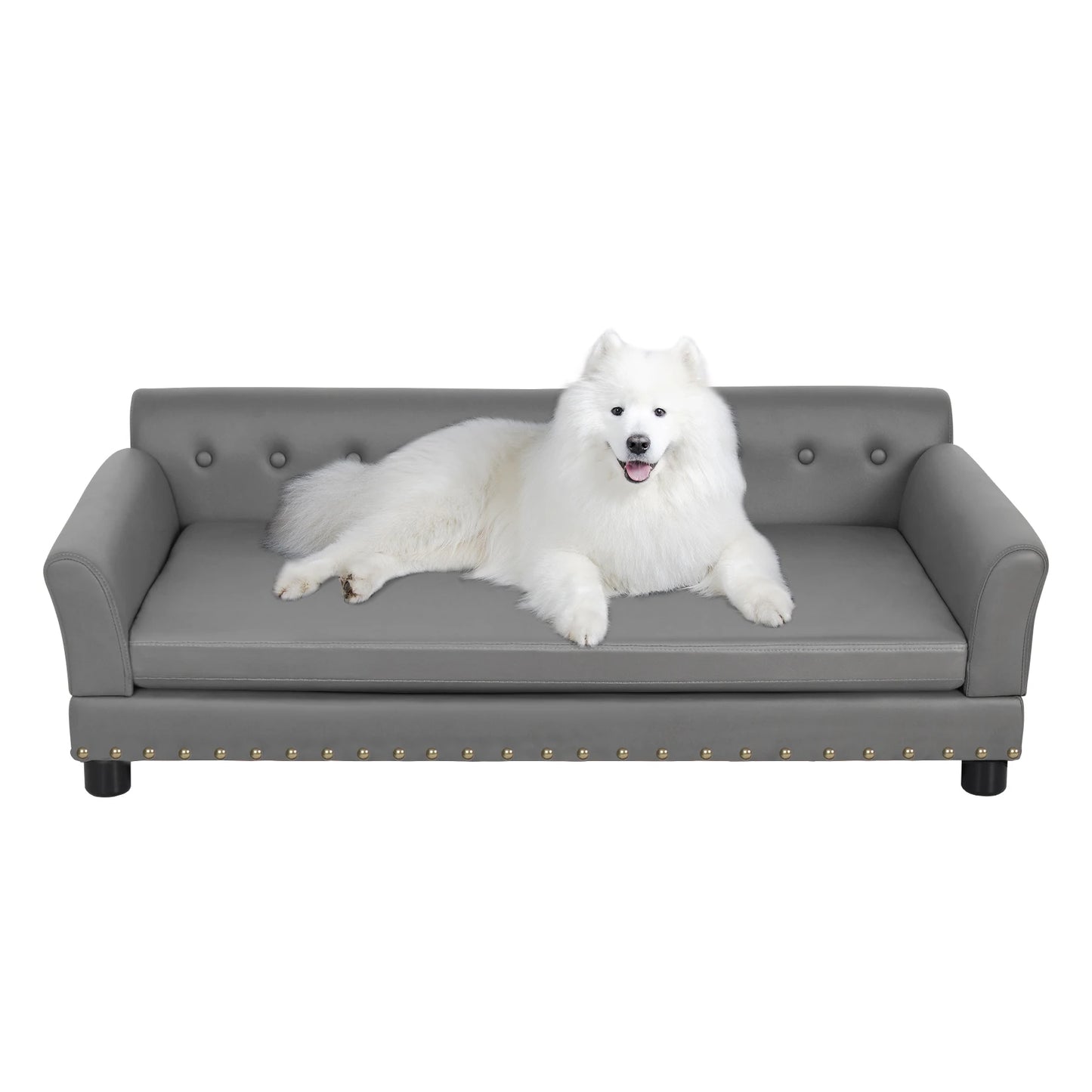 BINGOPAW Durable Elevated Leather Dog Bed Sofa For Pets