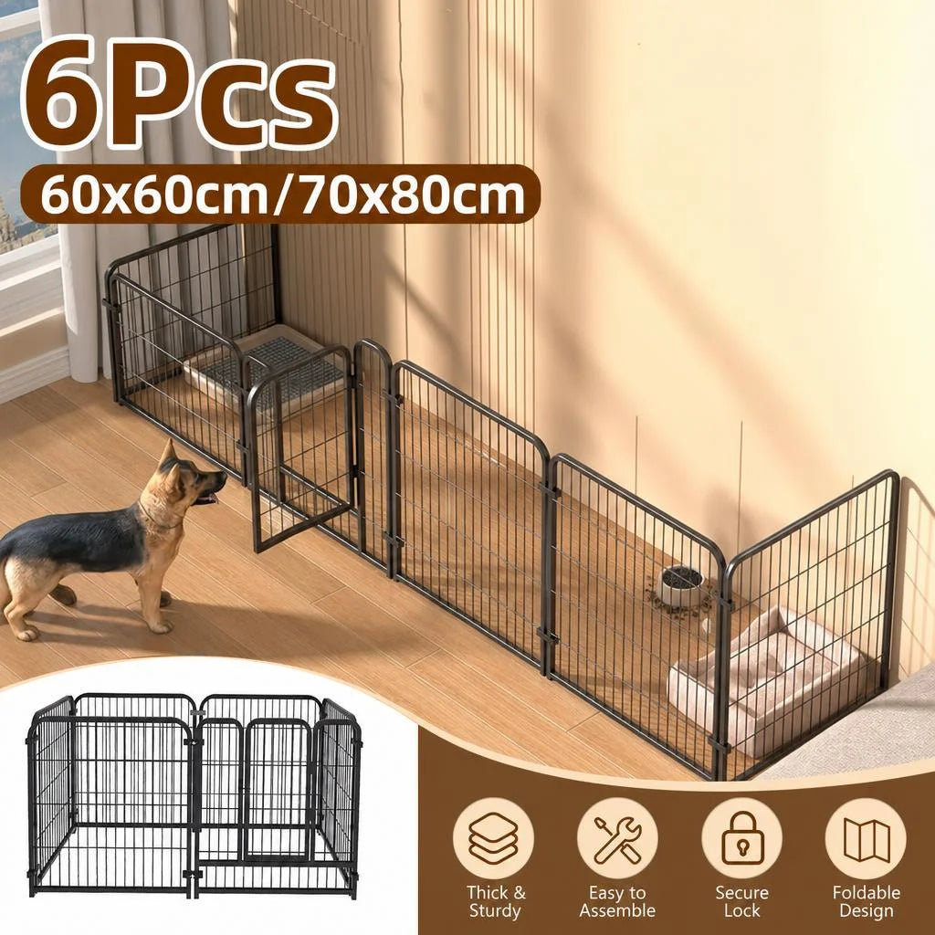 Stainless Steel Dog Fence Playpen Foldable Exercise Kennel