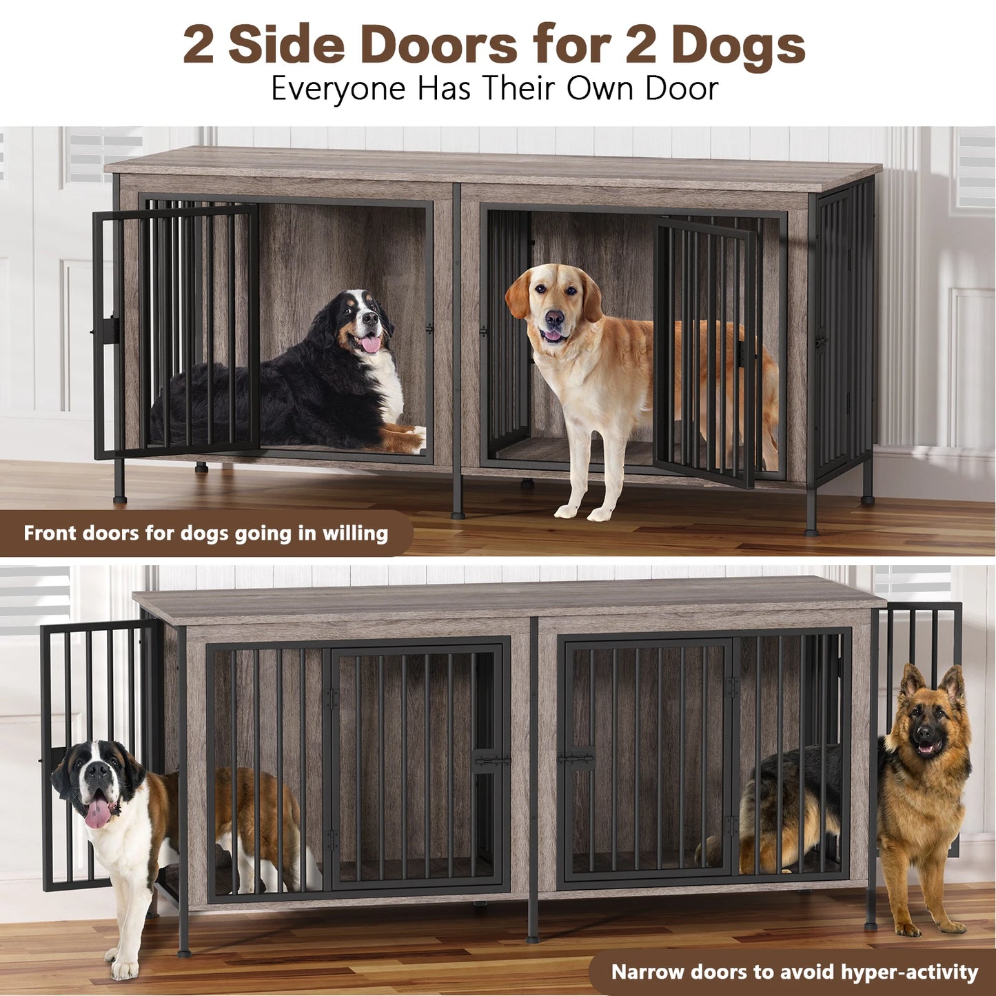 Heavy Duty Dog Crate Furniture Kennel Table For TV Stand
