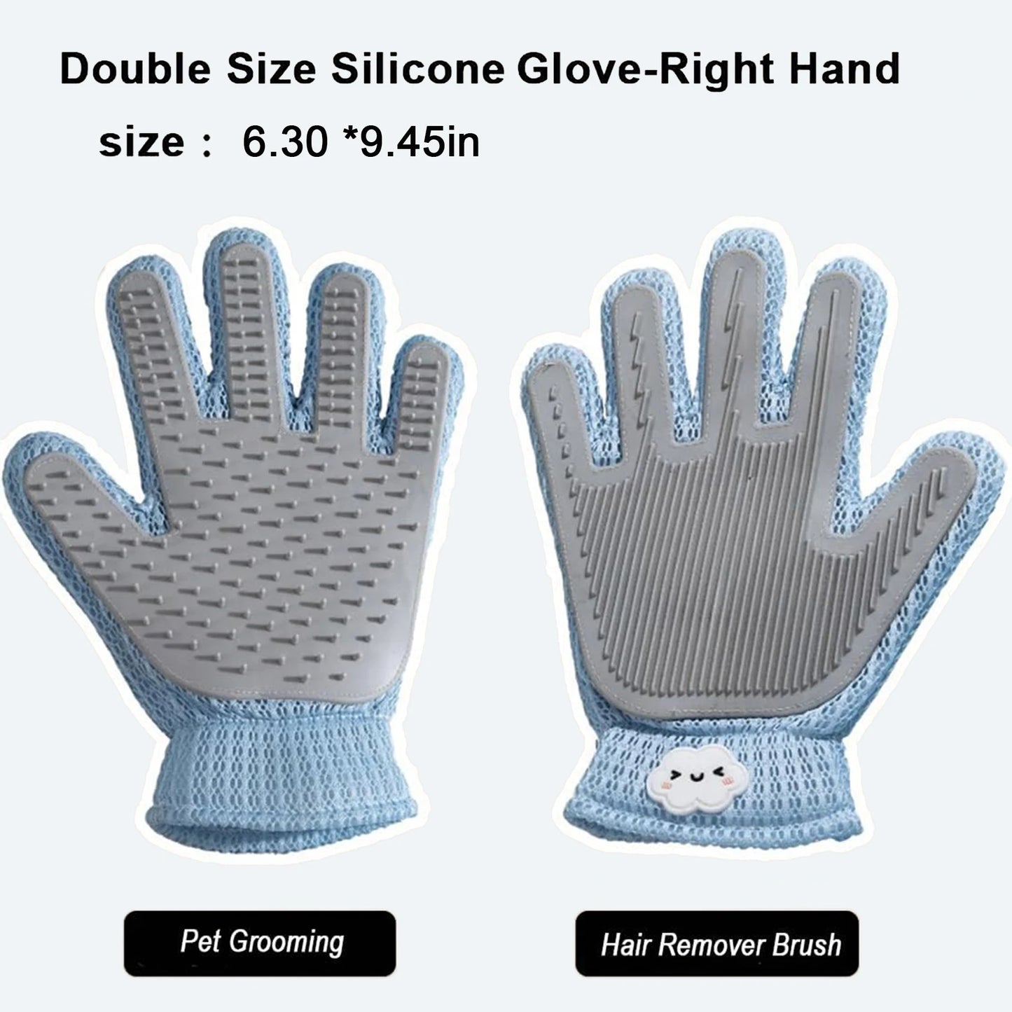 Universal Rubber Pet Grooming Glove Deshedder Removes Dog Cat Fur