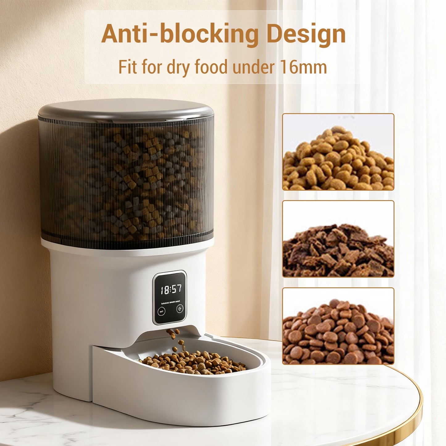 HiMISS Programmable 4L Automatic Pet Feeder 6 Meals For Cats And Small Dogs