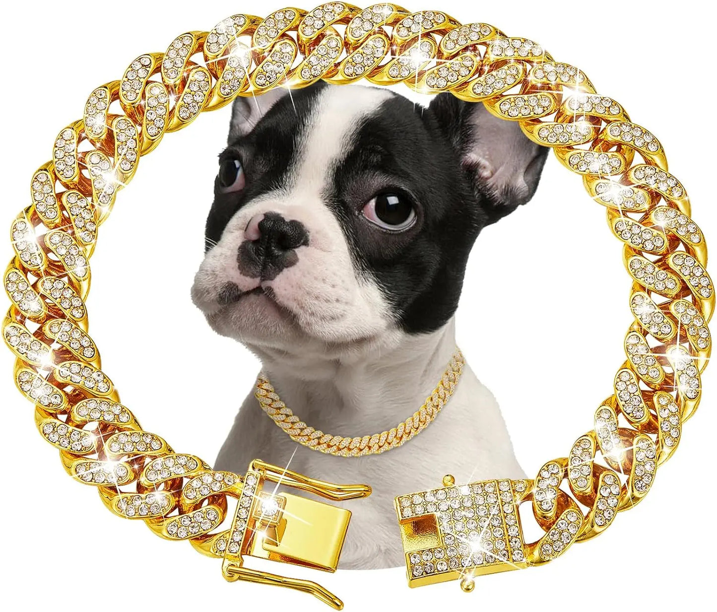 Luxury Dog Chain Collar Stainless Steel Pet Jewelry Necklace