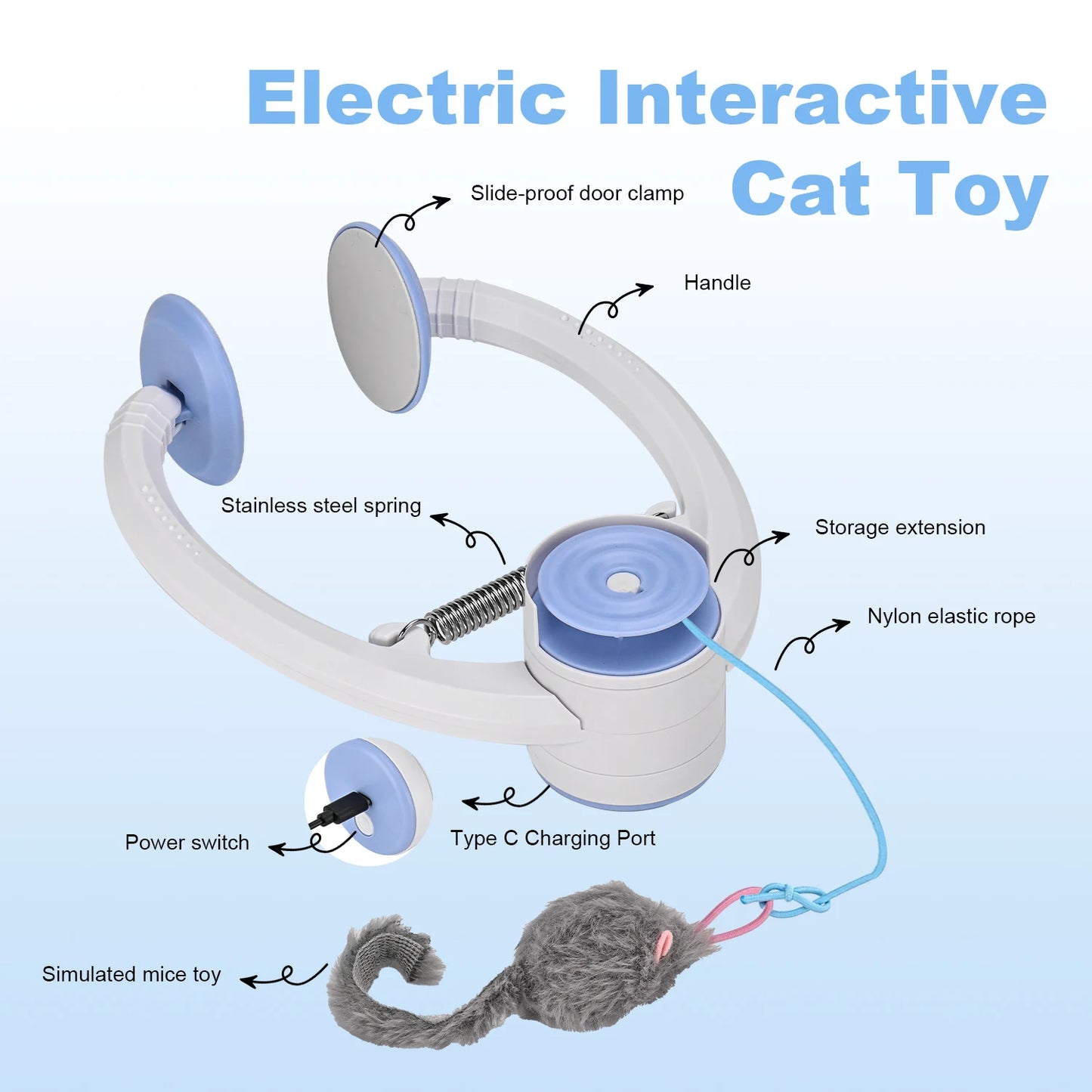 Cityflee Electric Door Hanging Cat Toy Interactive USB Rechargeable