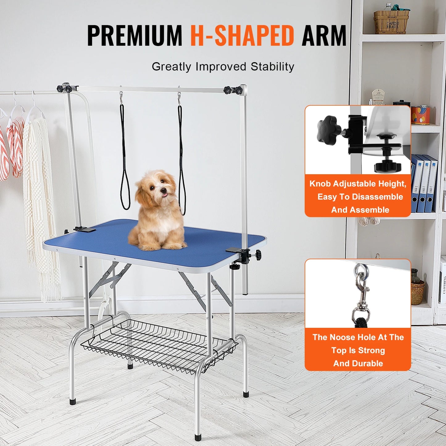 SucceBuy Pet Grooming Table Foldable Arm Loop Clamp Metal Dogs