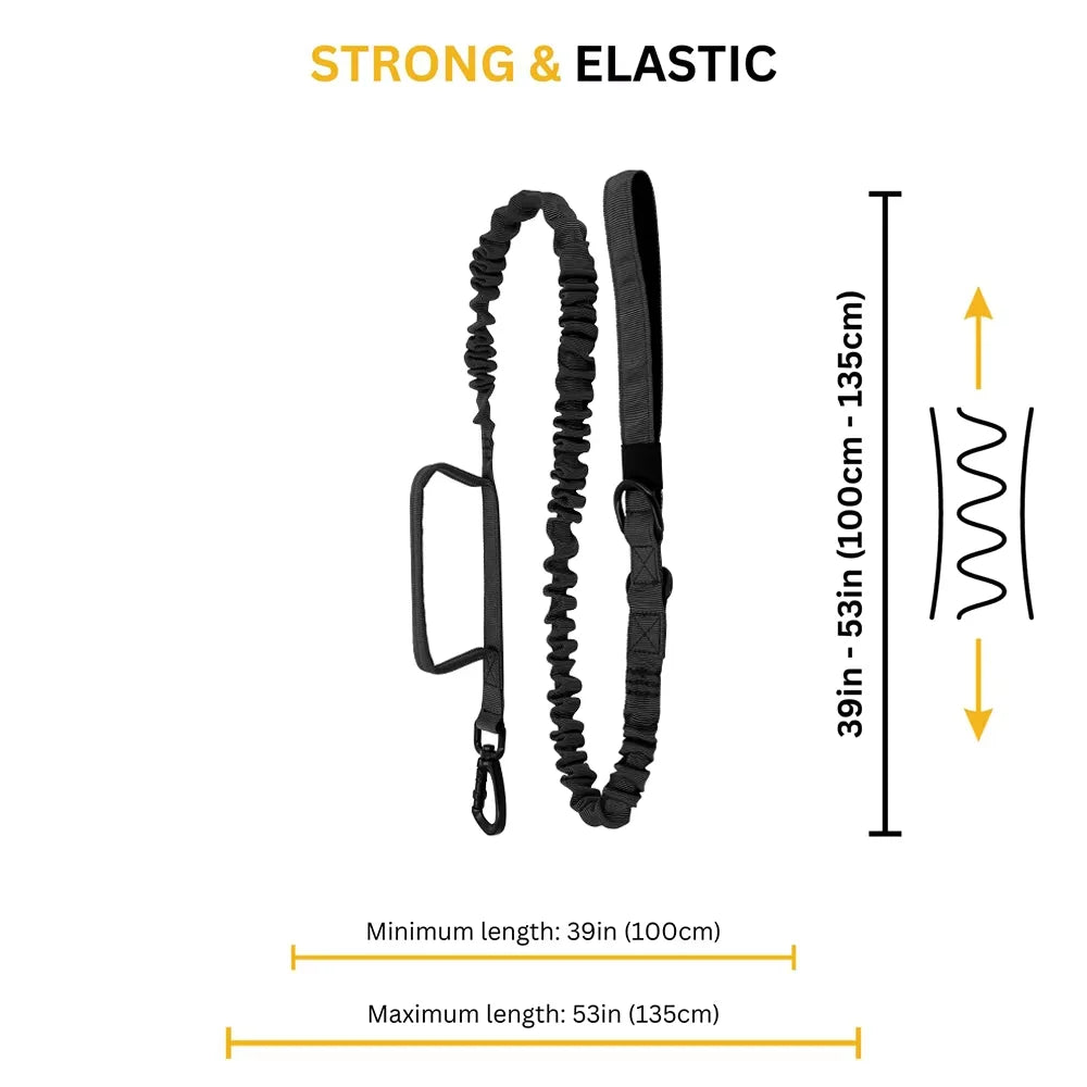 Dog Leash With Adjustable Elastic Rope And Dual Handles