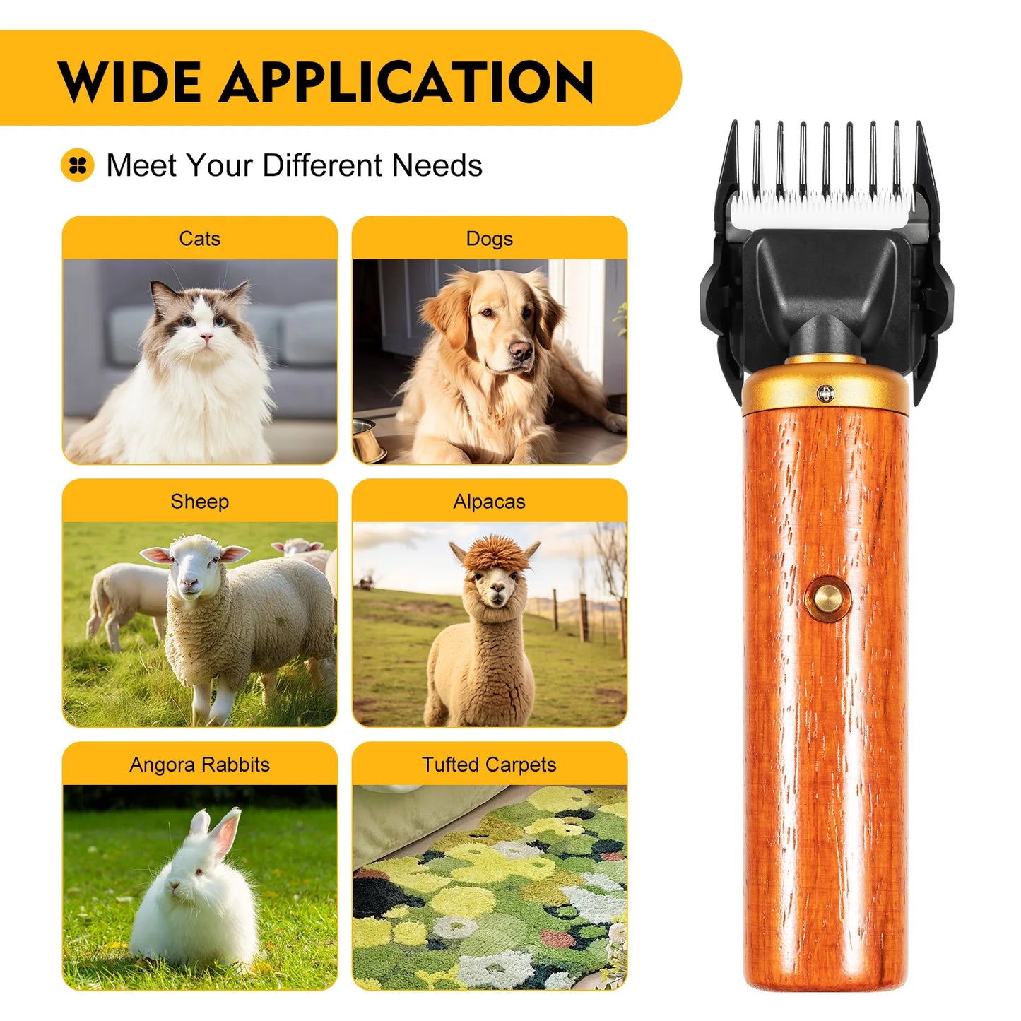55W Pet Clipper Low Noise Electric Grooming Trimmer For Pets