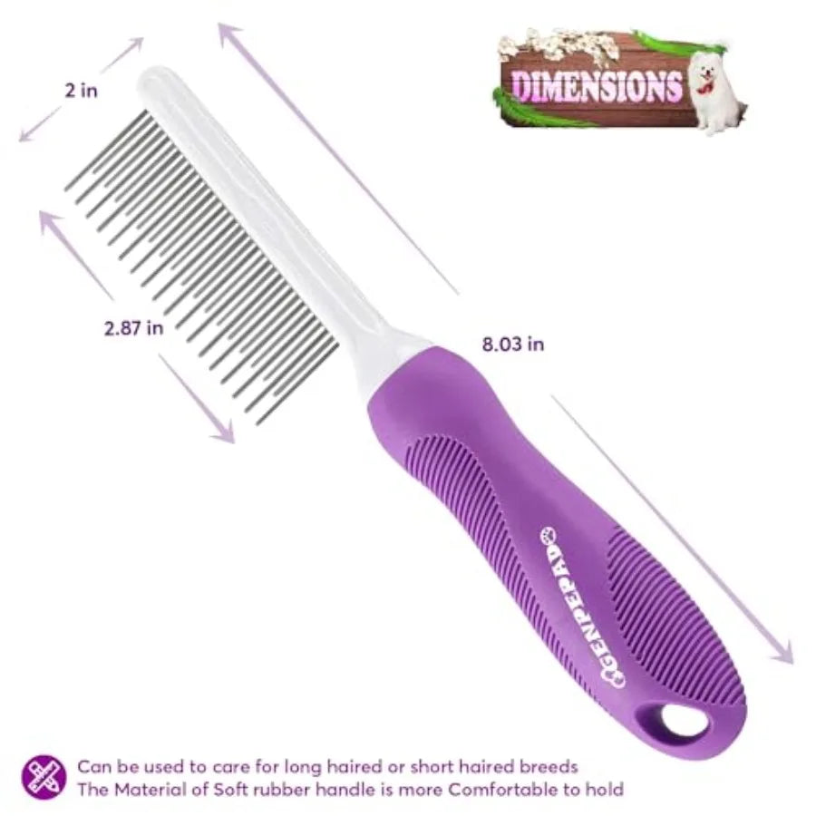 Stainless Steel Grooming Comb For Dogs Cats Detangling Matted Hair