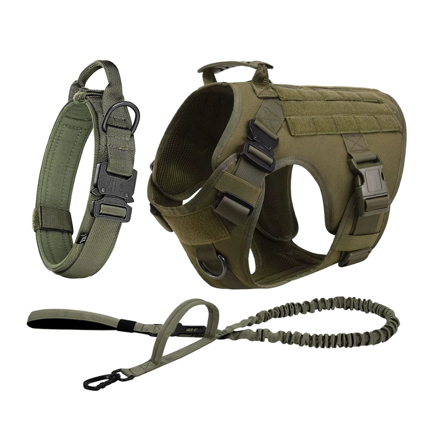 Military Dog Harness Collar Leash Molle Pouches For Medium Large Dogs Pet German Shepherd Training Walking Vest Dog Harnesses