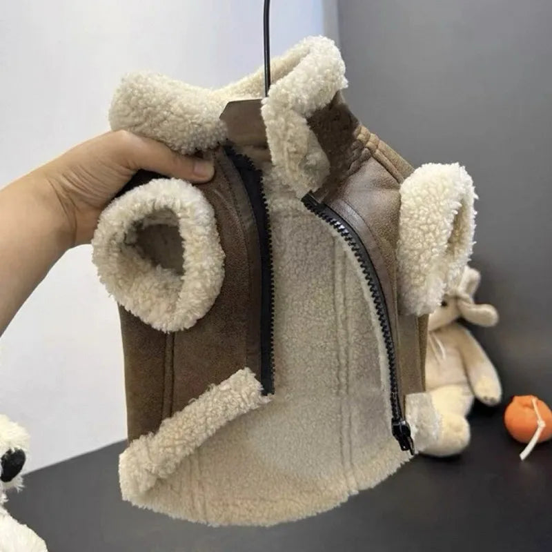 Winter Padded Dog Vest Coat With Traction Buckle For Dogs