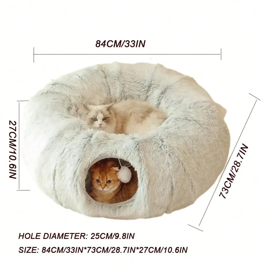 Dog Supplies Pet Furniture And Beds Dog Bed Cat Collapsible 2In1 Cat Access Nest, Plush Cat Cave With Cat Bed, Multifunctional C