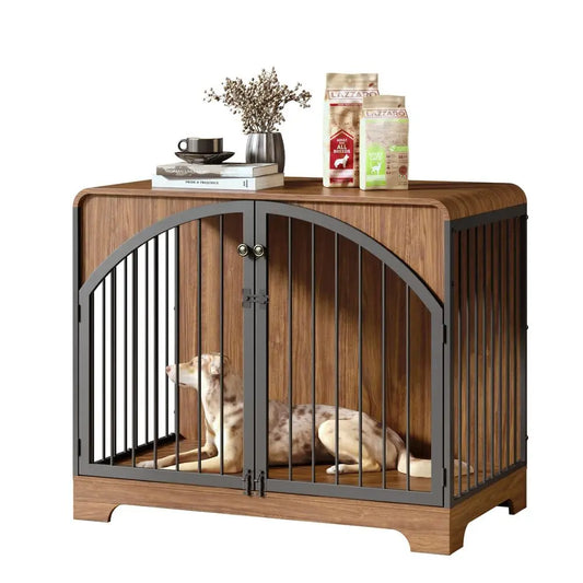Farmhouse Wooden Dog Crate End Table And Kennel Furniture